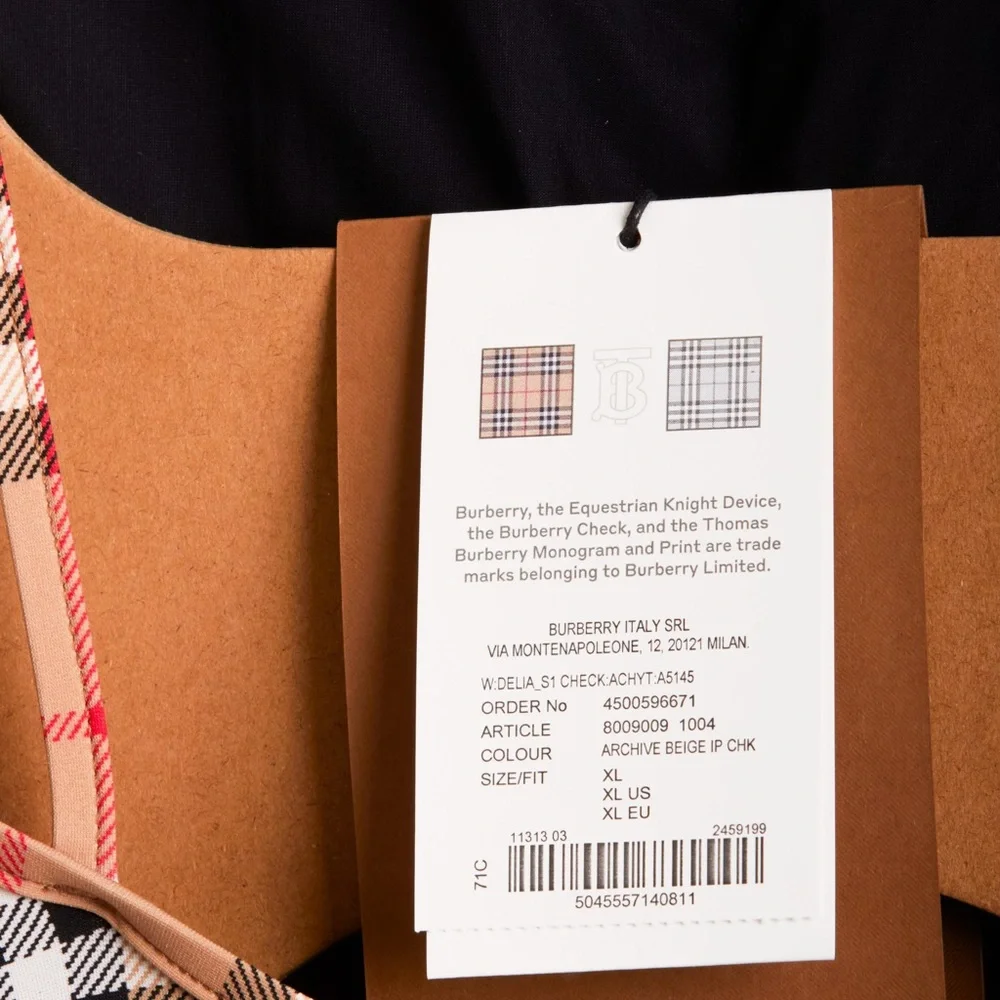 Burberry Women's Check One-Piece Swimsuit - Picture 5 of 7